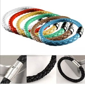 Leather Braided Stackable Unisex Bracelet